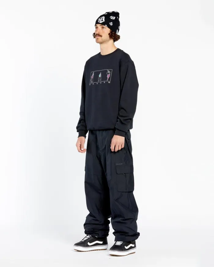 Mens Essential Crew Fleece 8211 Black Mens Volcom Layering