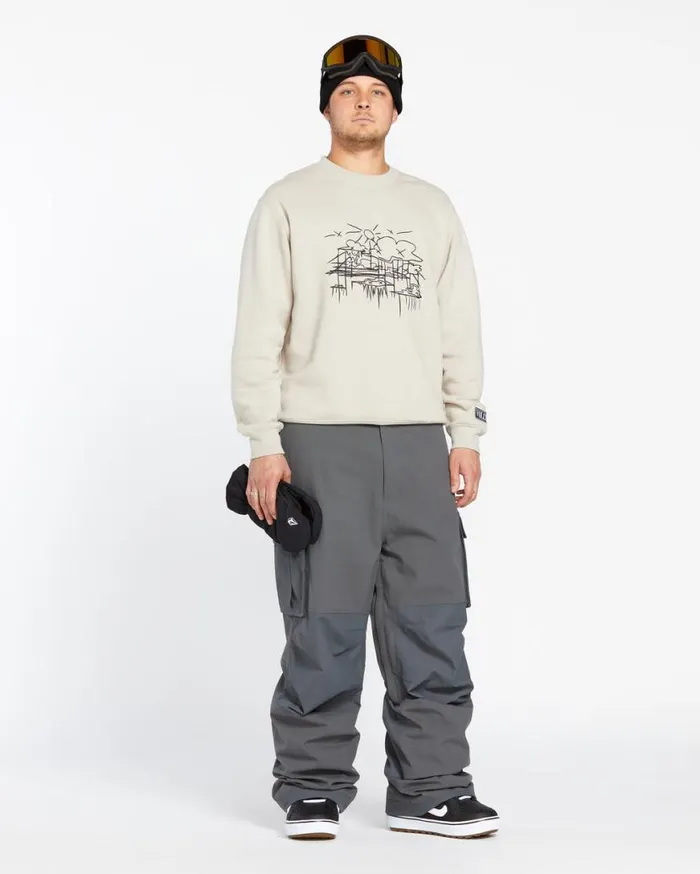 Mens Essential Crew Fleece 8211 Stone Mens Volcom Layering
