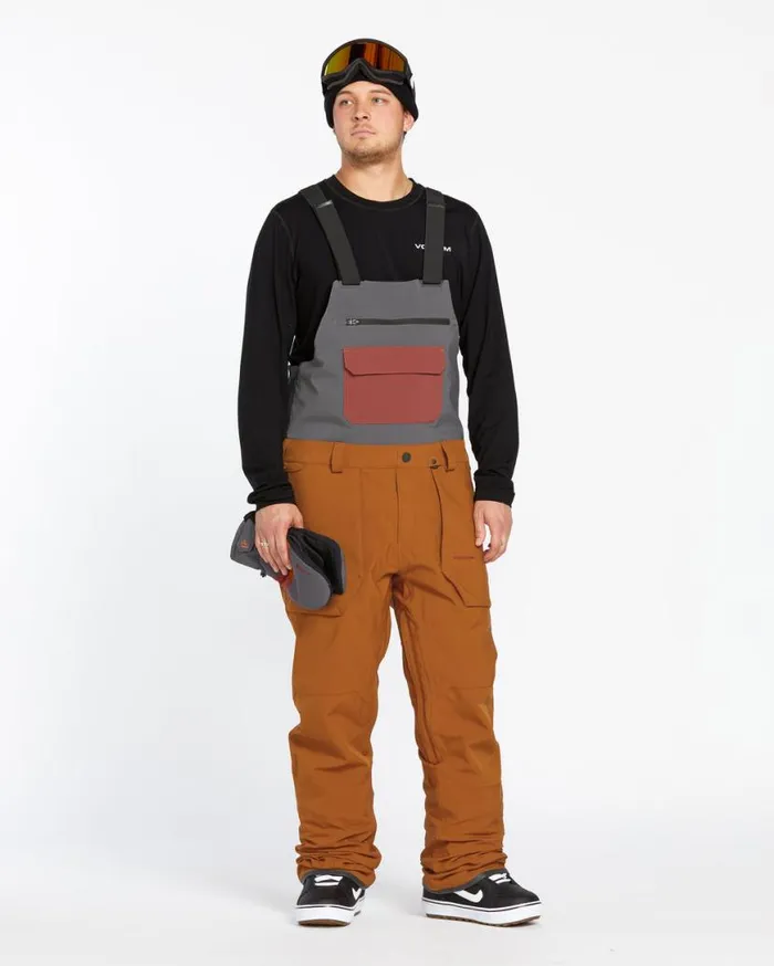 Mens Roan Bib Overalls 8211 Caramel Mens Volcom Pants