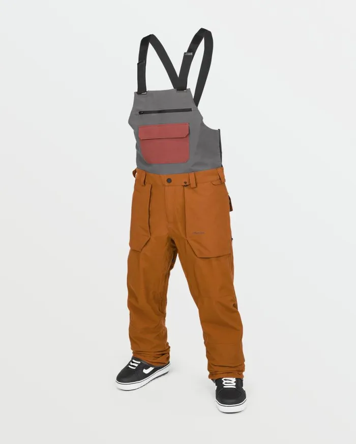 Mens Roan Bib Overalls 8211 Caramel Mens Volcom Pants