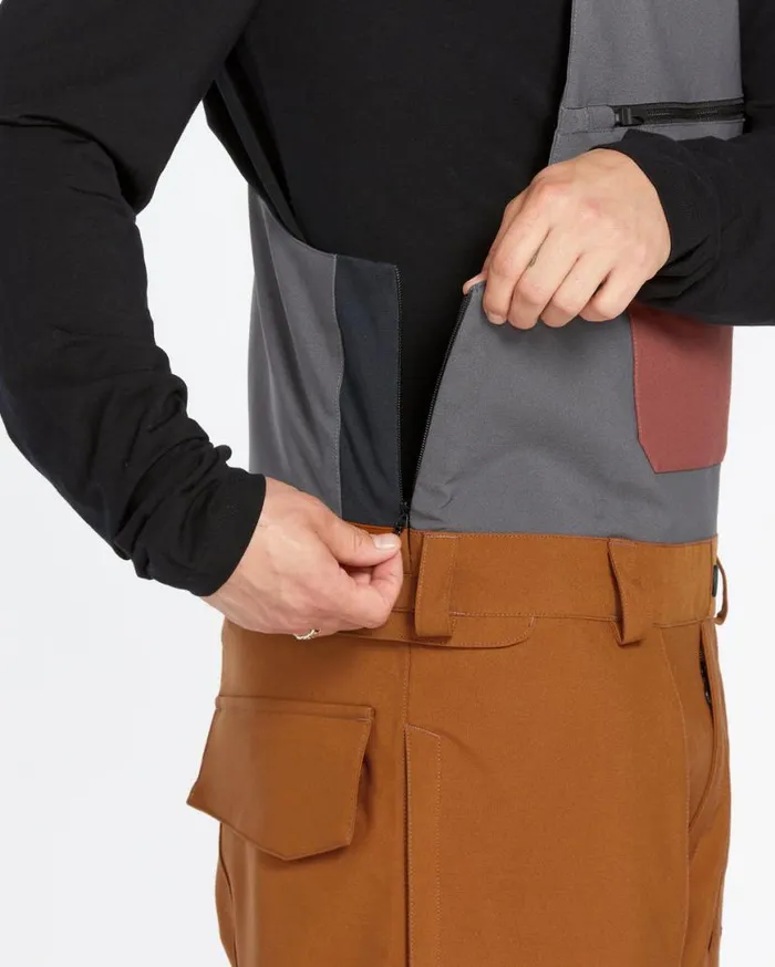Mens Roan Bib Overalls 8211 Caramel Mens Volcom Pants