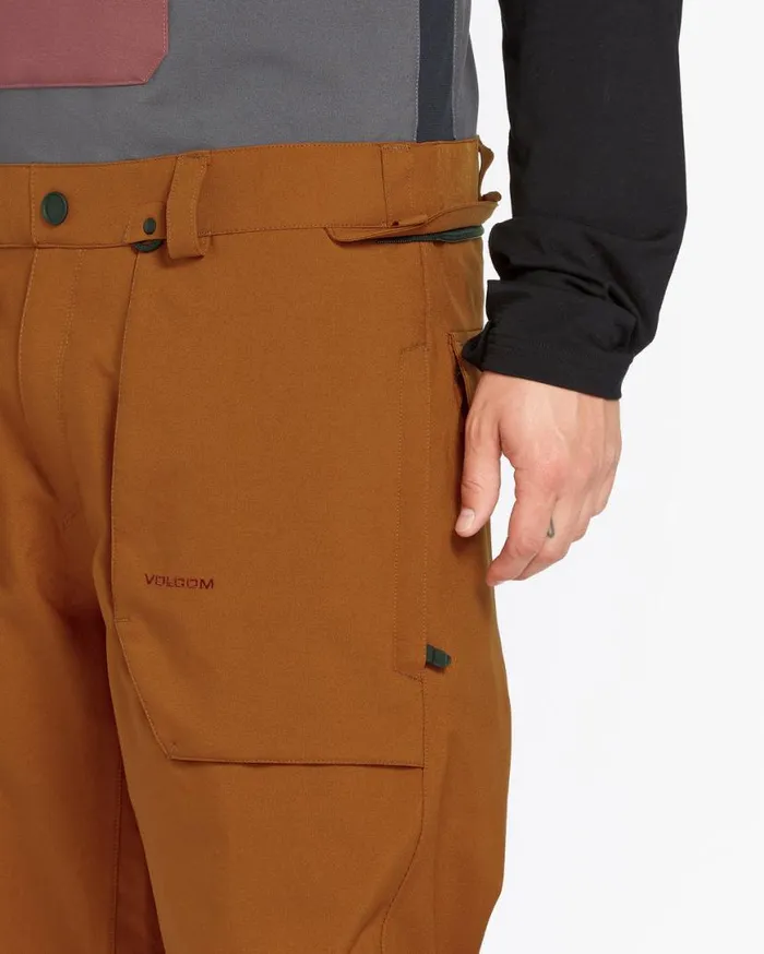 Mens Roan Bib Overalls 8211 Caramel Mens Volcom Pants