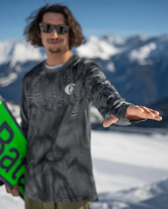 Mens VScience Crew 8211 Black Print Mens Volcom Layering