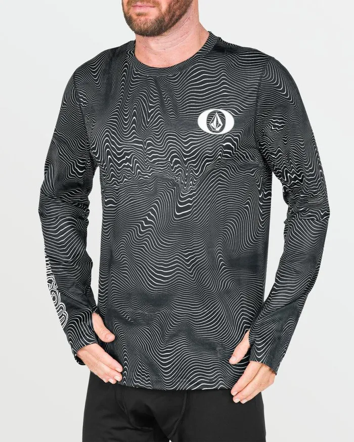Mens VScience Crew 8211 Black Print Mens Volcom Layering