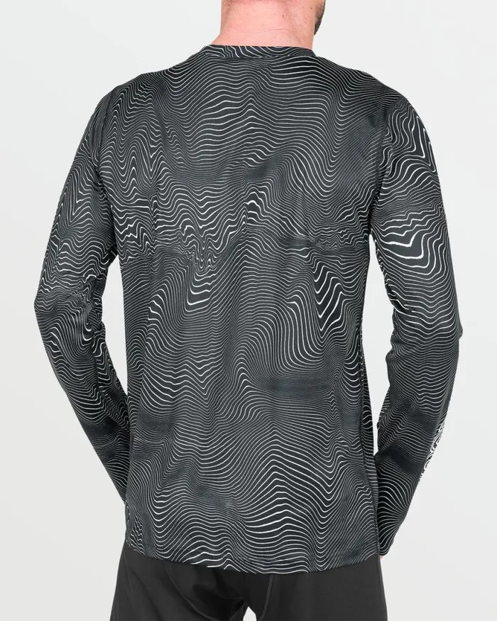 Mens VScience Crew 8211 Black Print Mens Volcom Layering