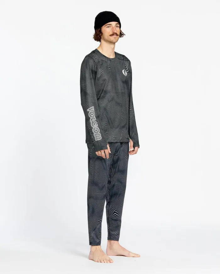 Mens VScience Crew 8211 Black Print Mens Volcom Layering