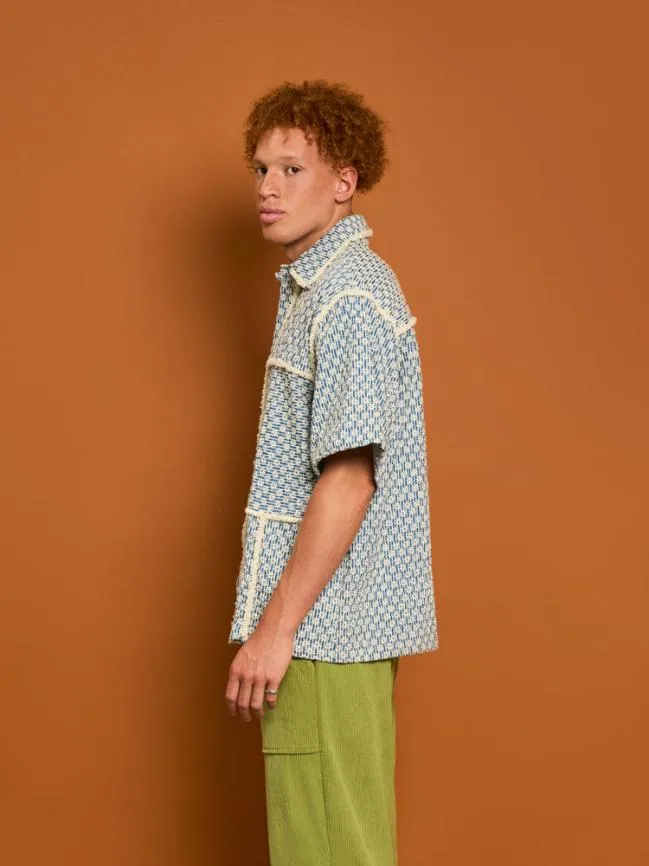 Menswear Chessie Fray Boxy Shirt Faded Denim Sister Jane Menswear Chessie Fray Boxy Shirt Faded Denim Sister Jane