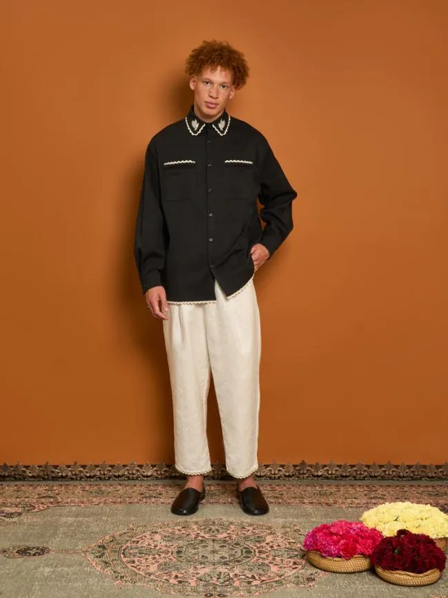Menswear Hector Dove Embroidered Shirt Black Cool Sister Jane Menswear Hector Dove Embroidered Shirt Black Cool Sister Jane