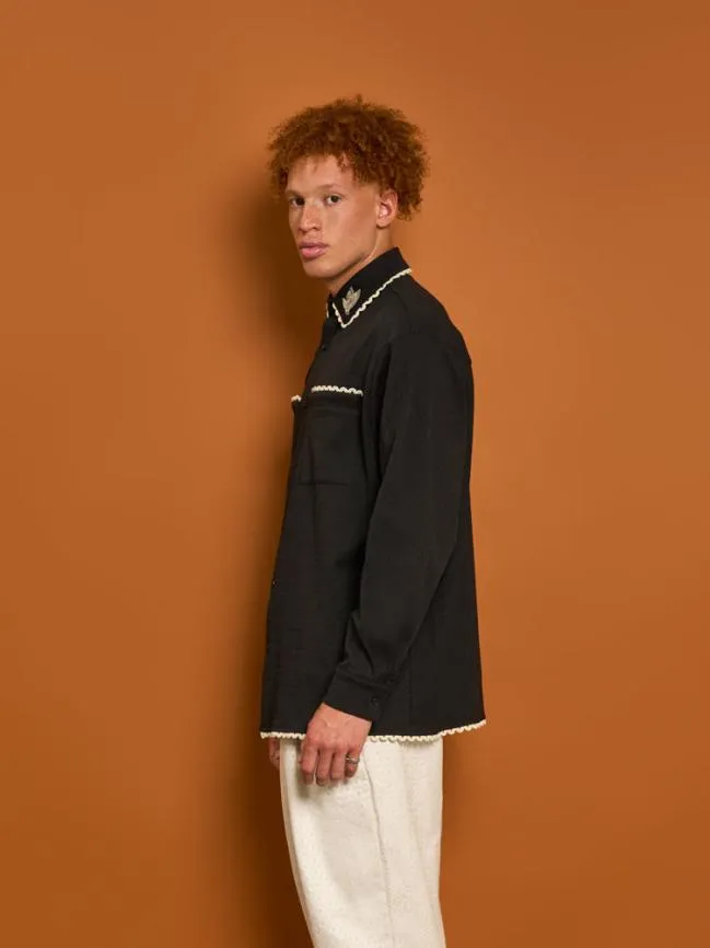 Menswear Hector Dove Embroidered Shirt Black Cool Sister Jane Menswear Hector Dove Embroidered Shirt Black Cool Sister Jane