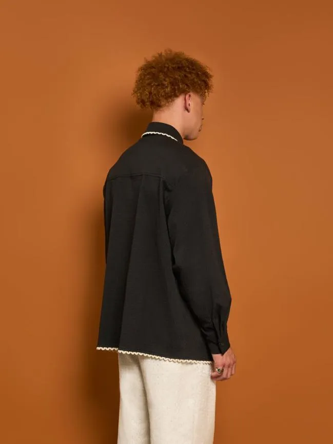 Menswear Hector Dove Embroidered Shirt Black Cool Sister Jane Menswear Hector Dove Embroidered Shirt Black Cool Sister Jane