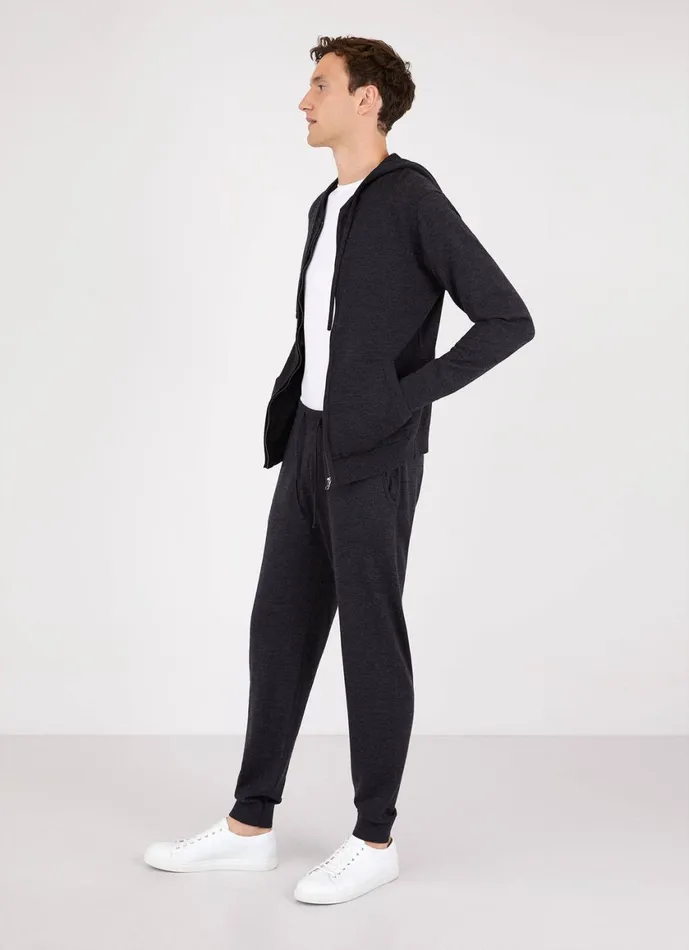 Merino Wool Lounge Pant Charcoal Melange Men SUNSPEL Sweatshirts and Sweatpants