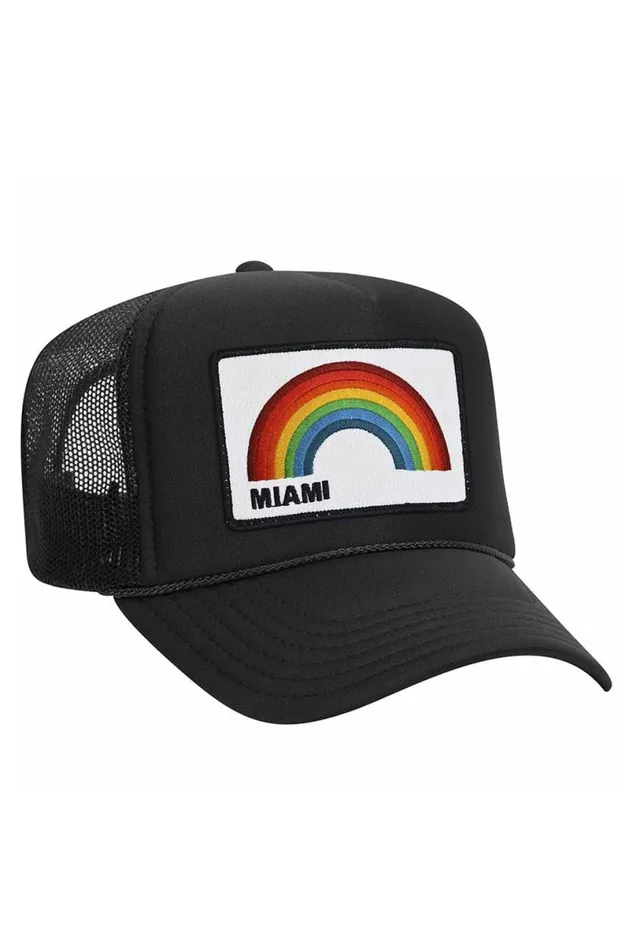 Miami Rainbow Trucker Hat WomenMen Aviator Nation Trucker Hats