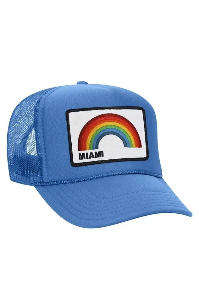 Miami Rainbow Trucker Hat WomenMen Aviator Nation Trucker Hats