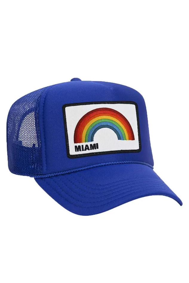 Miami Rainbow Trucker Hat WomenMen Aviator Nation Trucker Hats