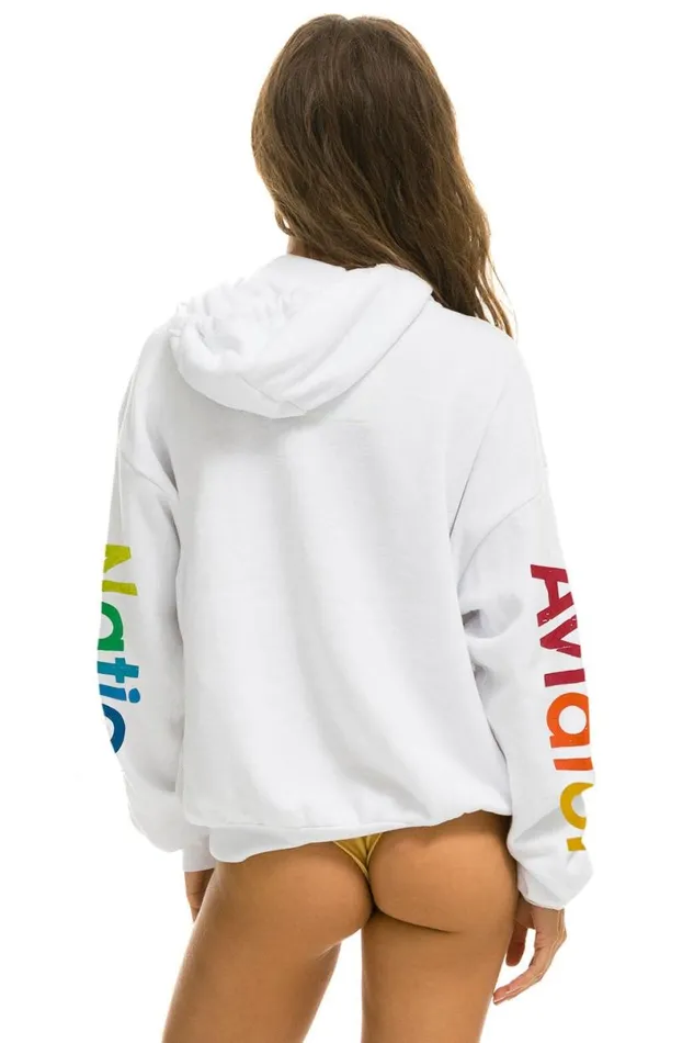 Miami Relaxed Pullover Hoodie 8211 White WomenMen Aviator Nation Hoodies