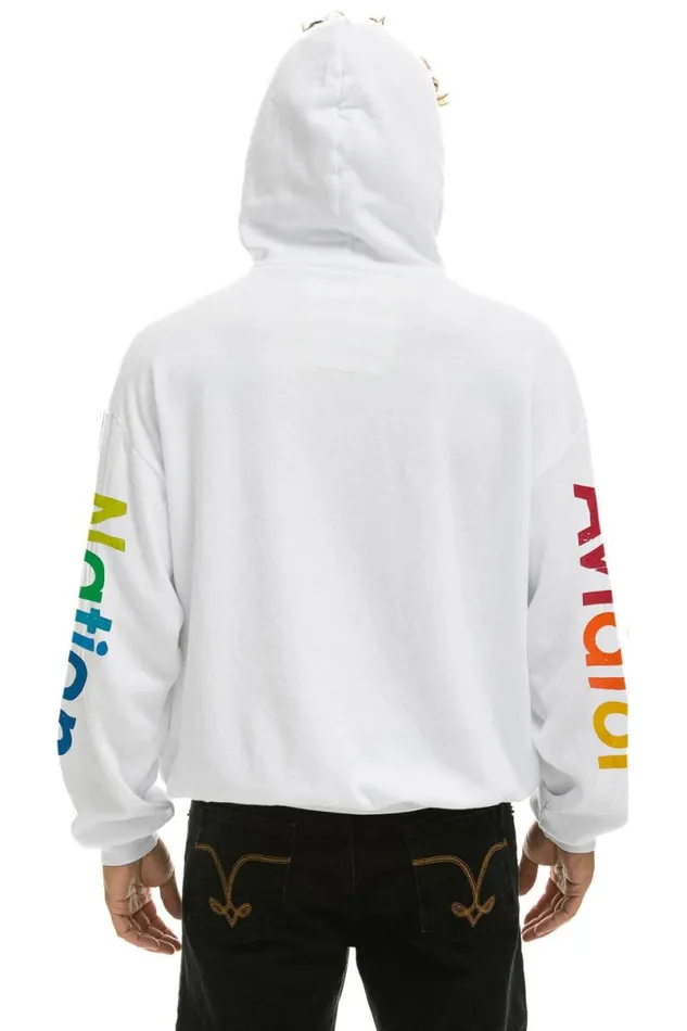 Miami Relaxed Pullover Hoodie 8211 White WomenMen Aviator Nation Hoodies
