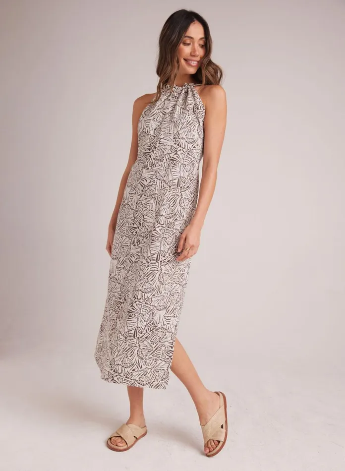 Midi Dresses Women Bella Dahl Low Back Halter Dress 8211 Papillon Print