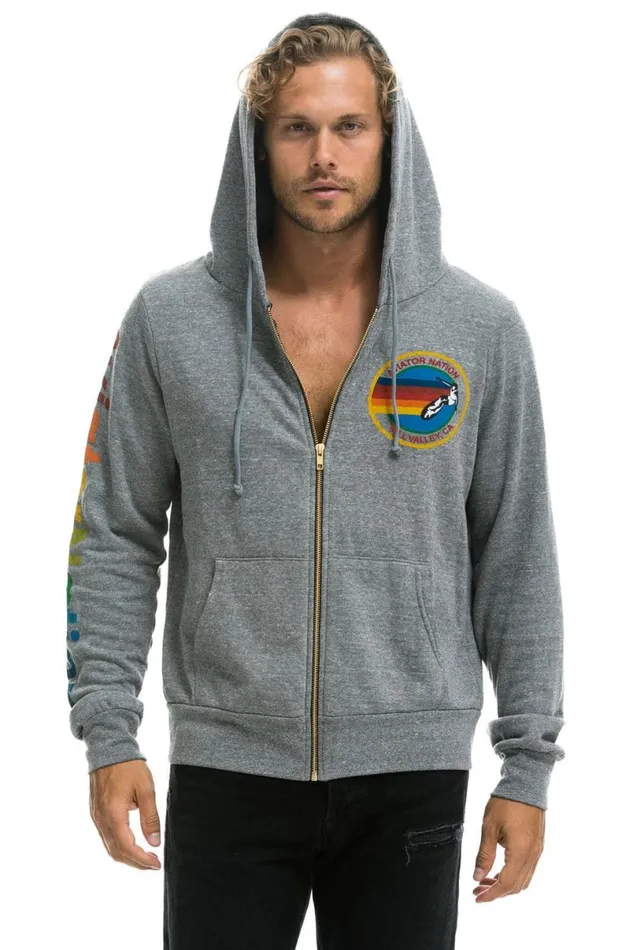 Mill Valley Heather Grey Hoodie 8211 Heather Grey WomenMen Aviator Nation Hoodies