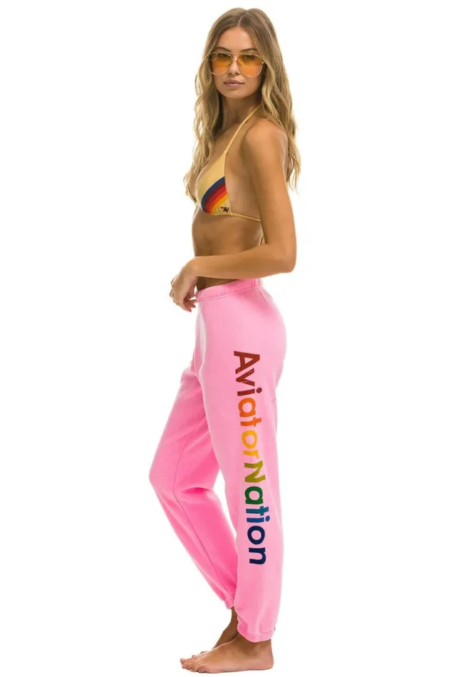 Mill Valley Sweatpants 8211 Neon Pink Women Aviator Nation Sweatpants