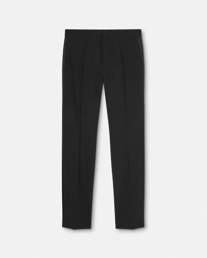 MohairBlend Formal Pants Black Men Versace Blazers and Suits