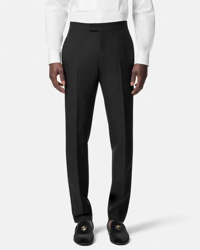 MohairBlend Formal Pants Black Men Versace Blazers and Suits
