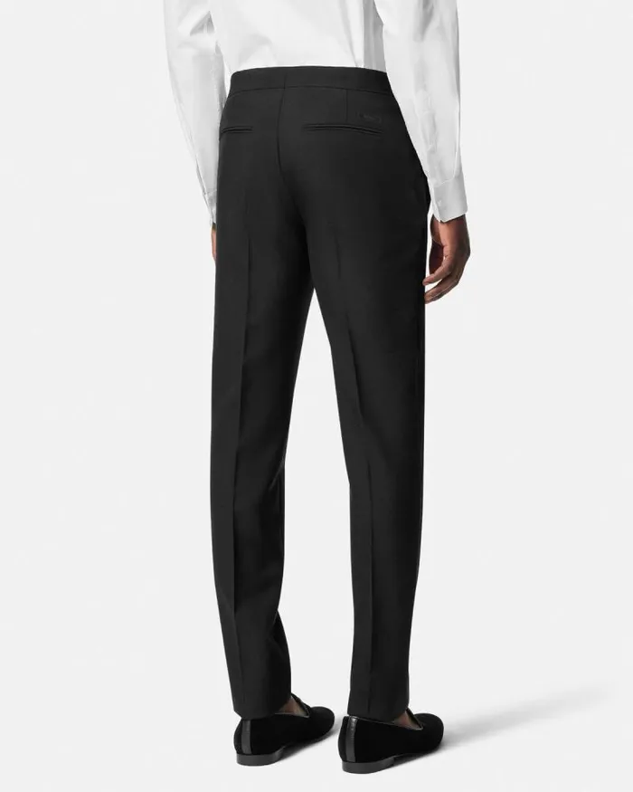 MohairBlend Formal Pants Black Men Versace Blazers and Suits