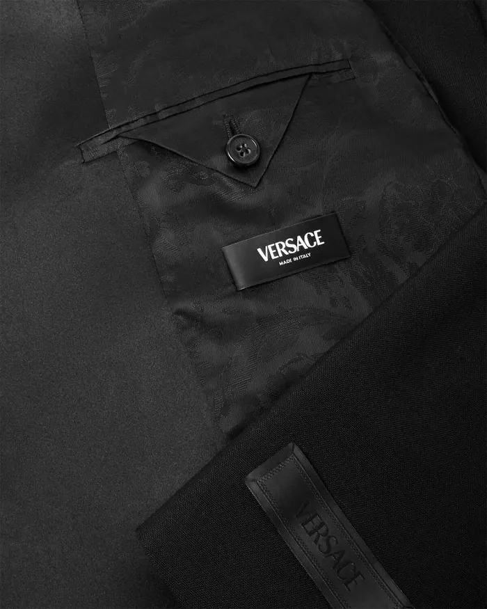 MohairBlend SingleBreasted Blazer Black Men Versace Blazers and Suits