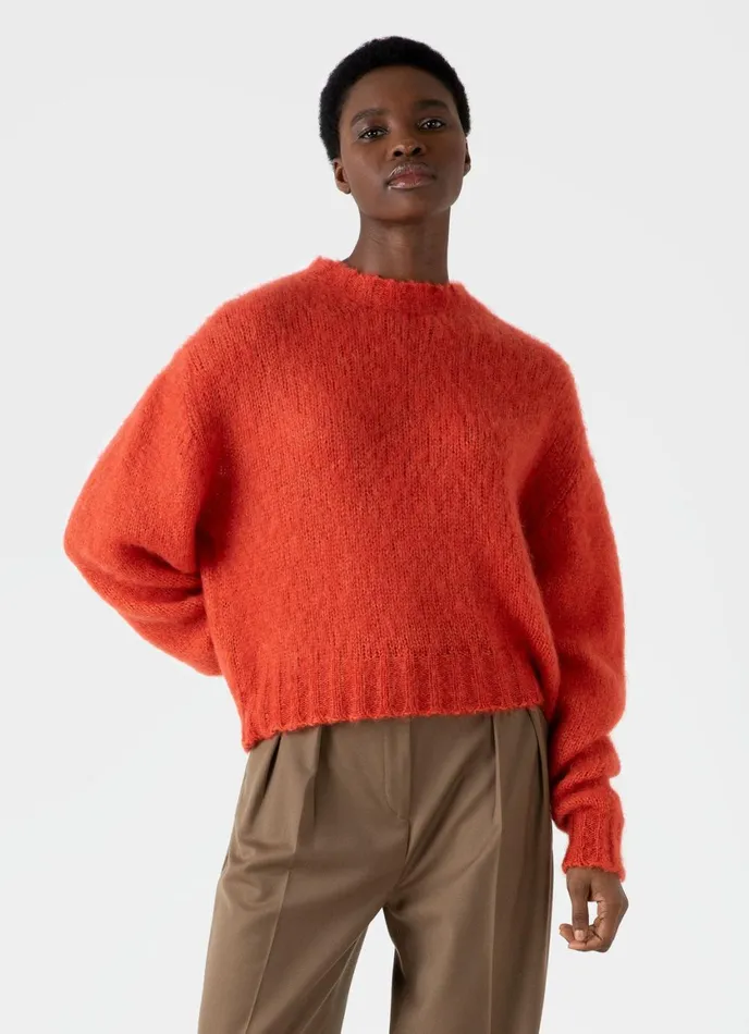 Mohair Silk Crew Neck Jumper Magma Women SUNSPEL Knitwear