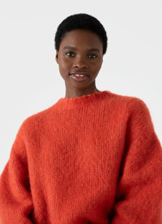 Mohair Silk Crew Neck Jumper Magma Women SUNSPEL Knitwear