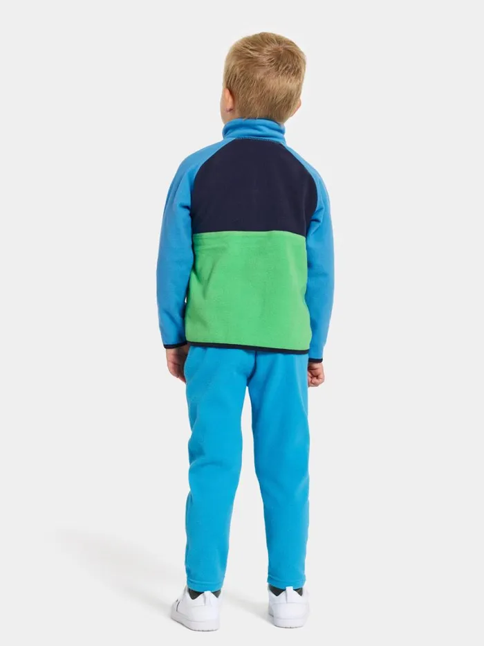 Monte Kids039 Half Button Frog Green Kids Didriksons Fleece and Midlayers