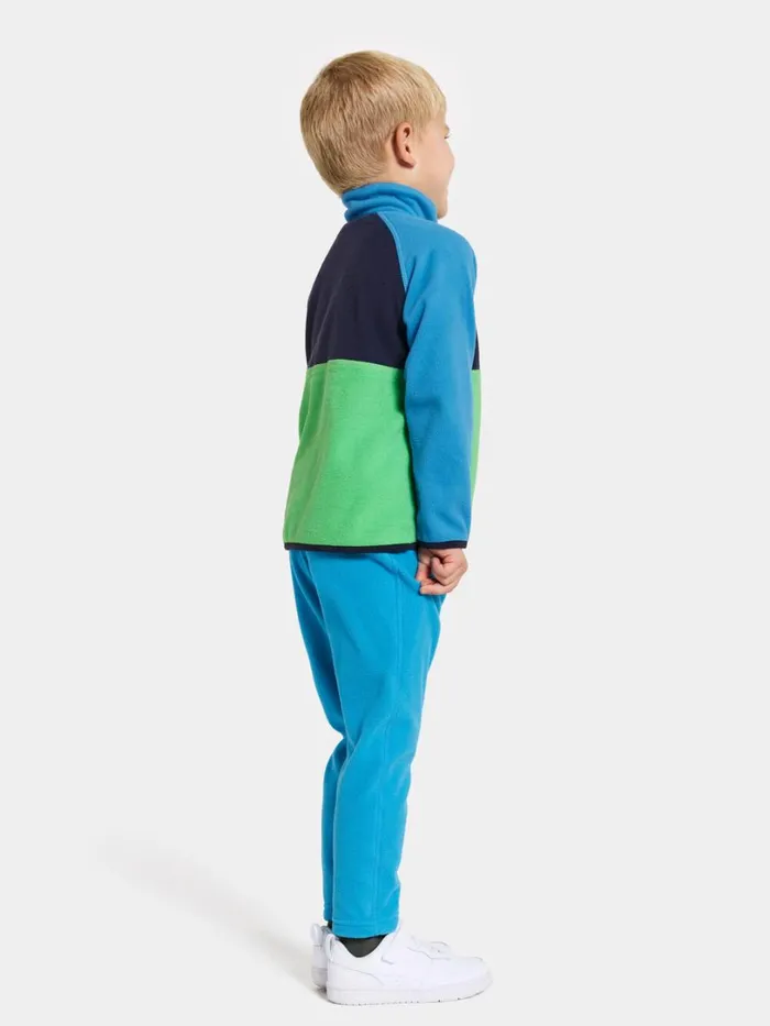 Monte Kids039 Half Button Frog Green Kids Didriksons Fleece and Midlayers
