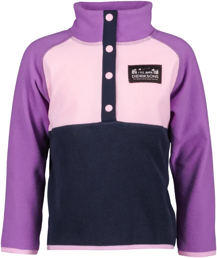 Monte Kids039 Half Button Tulip Purple Kids Didriksons Fleece and Midlayers