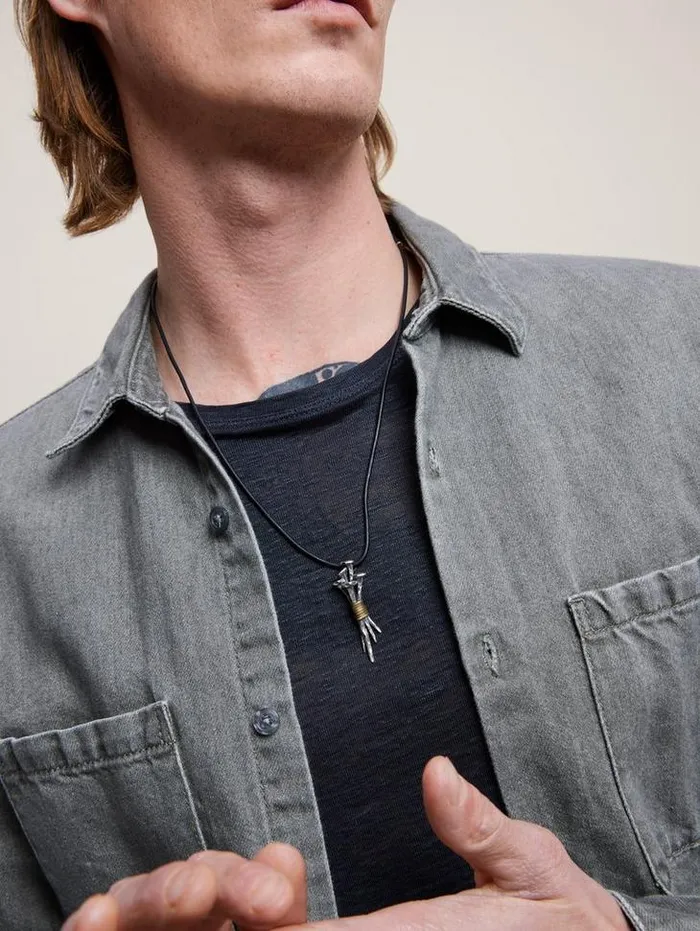 NAIL PENDANT NECKLACE Silver Men John Varvatos Jewelry