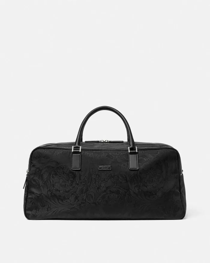 Neo Nylon Jacquard Duffel Bag Black Men Versace Totes
