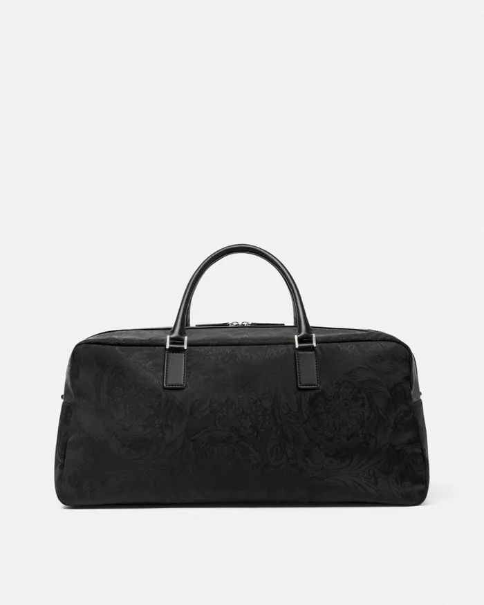 Neo Nylon Jacquard Duffel Bag Black Men Versace Totes