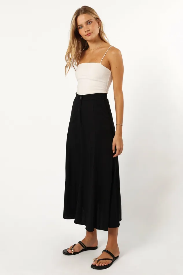 Odetta Maxi Skirt Black Skirts Petal and Pup Women