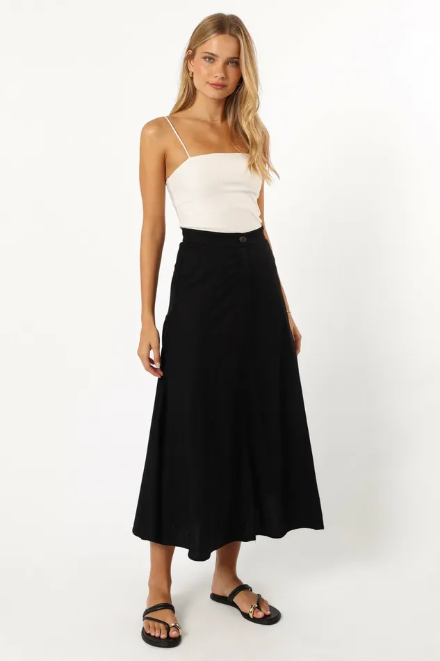 Odetta Maxi Skirt Black Skirts Petal and Pup Women