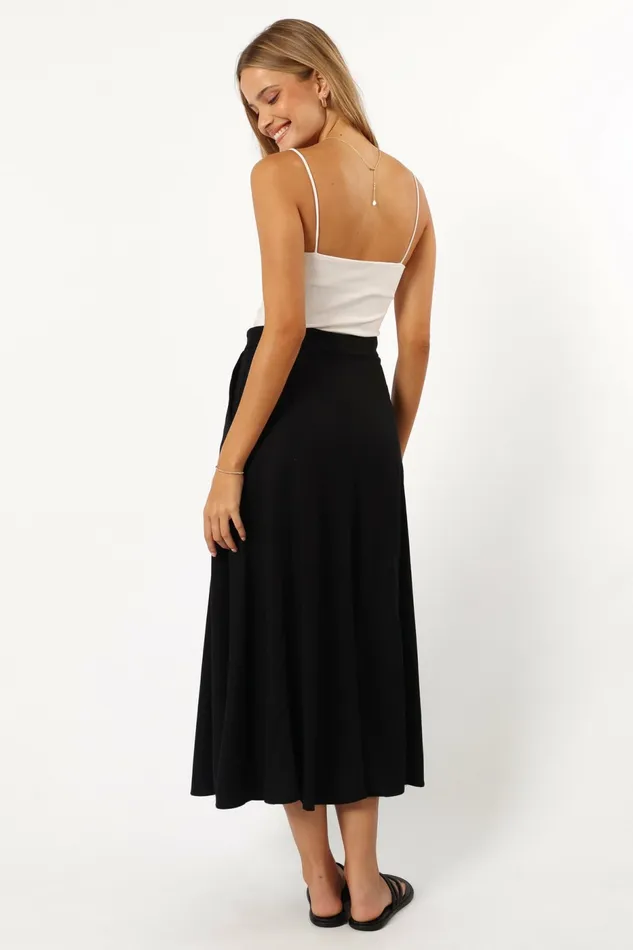 Odetta Maxi Skirt Black Skirts Petal and Pup Women