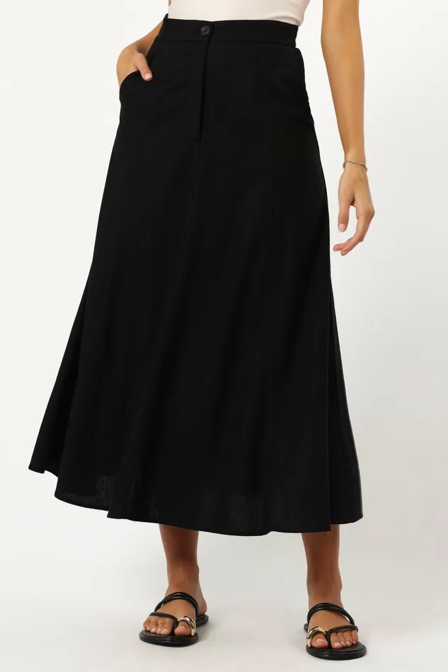 Odetta Maxi Skirt Black Skirts Petal and Pup Women