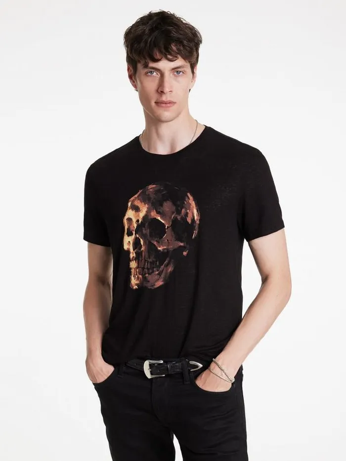 OIL SKULL TEE Black Men John Varvatos Graphic Tees