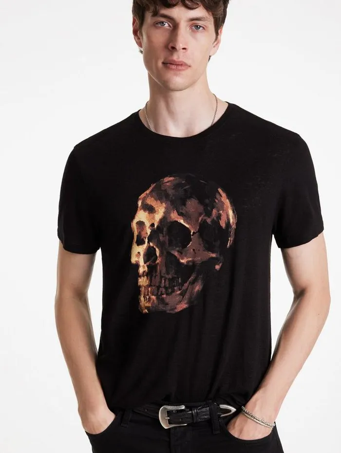 OIL SKULL TEE Black Men John Varvatos Graphic Tees