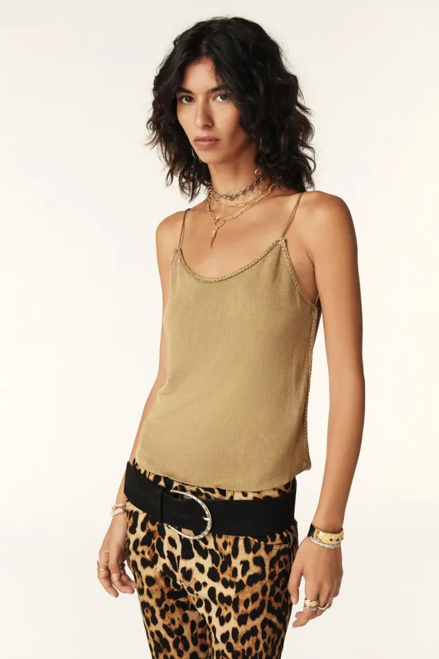 OpenBack Tank Top Ciaa Brown Women Baandsh Sweaters and Cardigans
