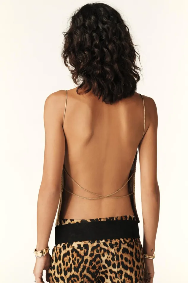 OpenBack Tank Top Ciaa Brown Women Baandsh Sweaters and Cardigans