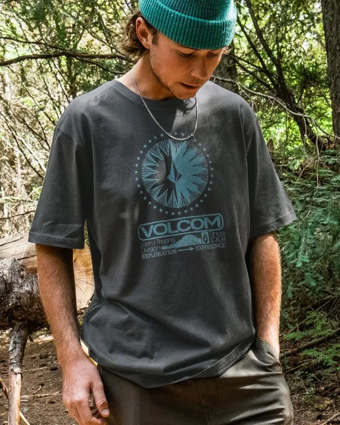 Out There Short Sleeve Tee 8211 Stealth Mens Volcom TShirts and Tanks