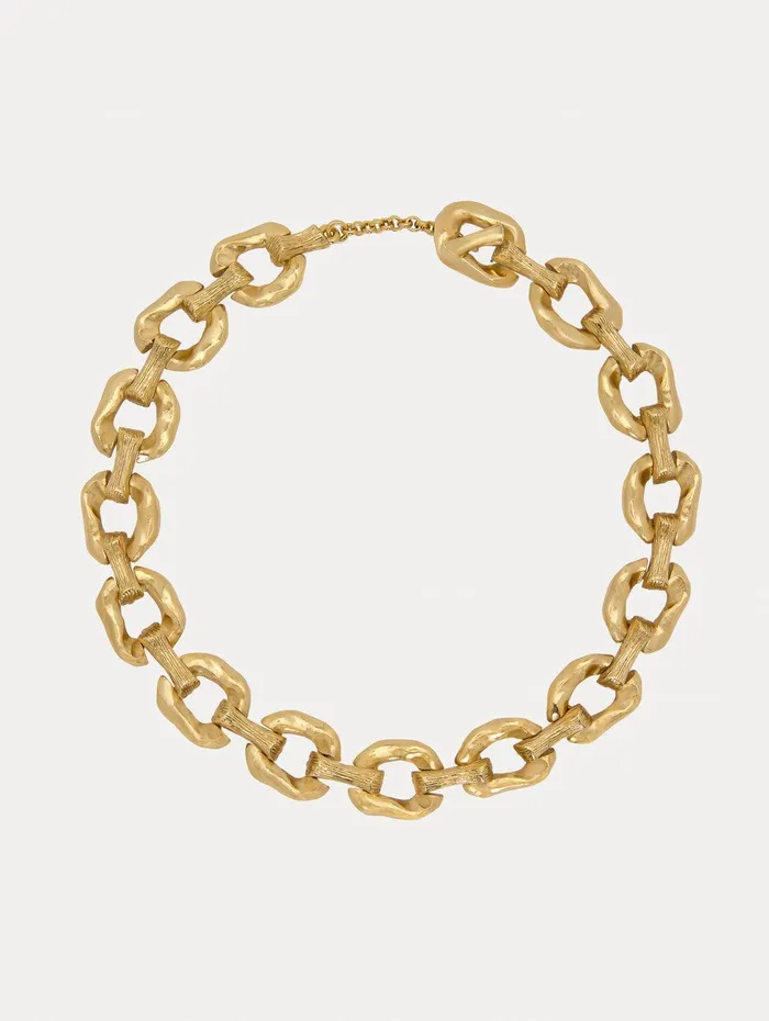 Oversized ChainLink Necklace Gold Women Oscar De La Renta Necklaces