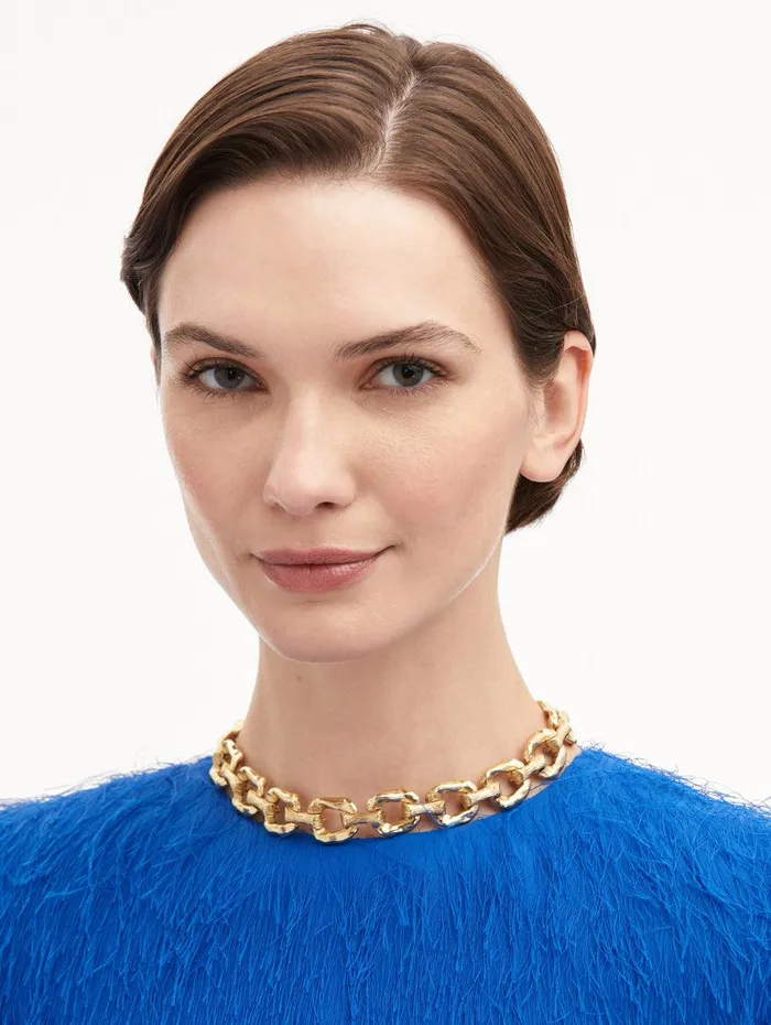 Oversized ChainLink Necklace Gold Women Oscar De La Renta Necklaces Oversized ChainLink Necklace Gold Women Oscar De La Renta Necklaces
