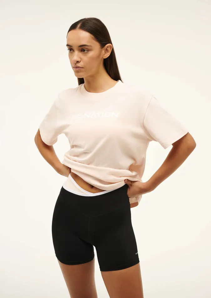 PE Nation AERO SHORT SLEEVE TEE IN BLUSH Women Tees