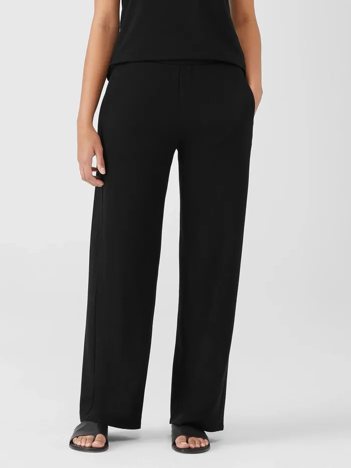 Pants Shorts and Jumpsuits Women Eileen Fisher Cozy Brushed Terry Hug Straight Pant Black