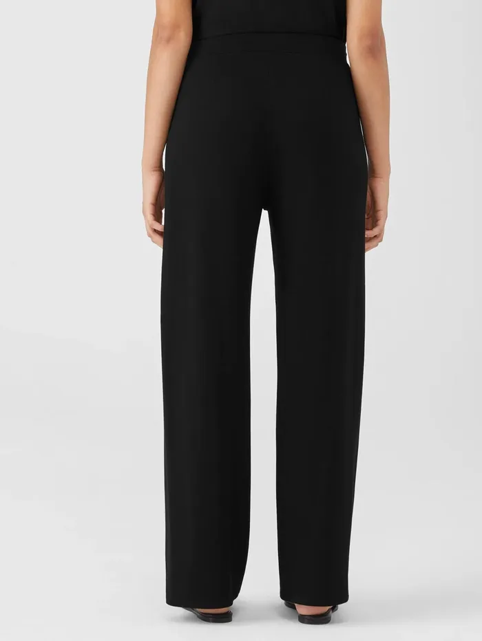 Pants Shorts and Jumpsuits Women Eileen Fisher Cozy Brushed Terry Hug Straight Pant Black