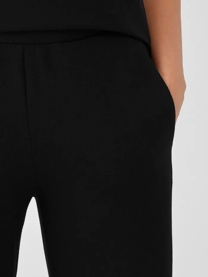 Pants Shorts and Jumpsuits Women Eileen Fisher Cozy Brushed Terry Hug Straight Pant Black